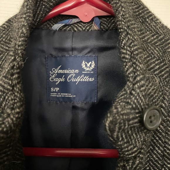 American Eagle Outfitters Wool Blend Blazer Jacket Size Small Black Gray - Picture 5 of 5